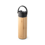 Obrázek Termoska z bambusu, nerezové oceli a PP 440 ml - černá