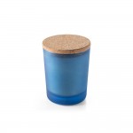 Obrázek  Aromatická svíčka ve skleněném kalíšku s dřevěným víčkem - modrá