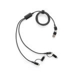 Obrázek Superrychlý USB kabel 6 v 1 z recyklovaného hliníku (20 %) a recyklovaného PET (4 %) - černá