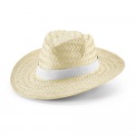 Obrázek  Přírodní slaměný klobouk s polyesterovým páskem - bílá