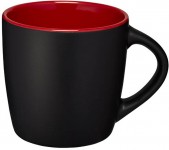Obrázek Černý keramický hrnek 350 ml s červeným vnitřkem