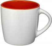 Obrázek Bílý keramický hrnek s oranžovým vnitřkem, 350 ml