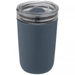 Obrázek Skleněný hrnek 420 ml s plastovým obalem modrý   