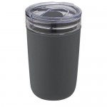 Obrázek Skleněný hrnek 420 ml s plastovým obalem šedý   