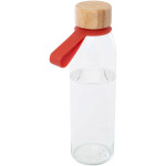 Obrázek Skleněná láhev na vodu 500ml se silikonovou rukojetí, červená