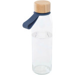 Obrázek Skleněná láhev na vodu 500ml se silikonovou rukojetí, tm. modrá