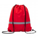 Obrázek Stahovací batoh s reflexním páskem, červený