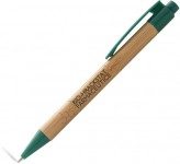 Obrázek Bambusové kuličkové pero, zelené doplňky, ČN