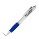 Obrázek Stříbrné kuličkové pero s modrým úchopem,ČN