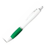 Obrázek Bílé kuličkové pero se zeleným úchopem-ČN