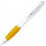 Obrázek Bílé kuličkové pero se žlutým úchopem, ČN