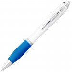 Obrázek Bílé kuličkové pero s tyrkysovým úchopem, ČN