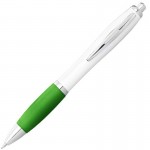 Obrázek Bílé kuličkové pero s limetkovým úchopem, ČN