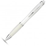 Obrázek Bílé transparentní kuličkové pero s úchopem,ČN