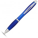 Obrázek Modré transparentní kuličkové pero s úchopem,ČN