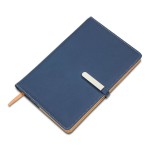 Obrázek Modrý linkovaný zápisník z PU s magnet. sponou