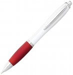 Obrázek Bílé kuličkové pero s červeným úchopem - MN