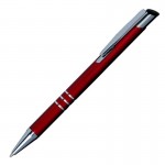 Obrázek Tmav.červené hliníkové pero se třemi stříbr.proužky