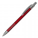Obrázek Červené hliníkové kulič. pero se stříbrnými proužky