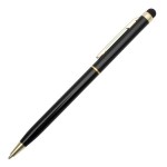 Obrázek Černé hliníkové kuličkové pero se stylusem