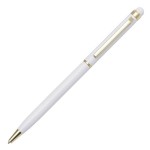 Obrázek Bílé hliníkové kuličkové pero se stylusem