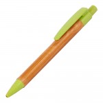 Obrázek Bambusové kuličkové pero s zelenými plast. doplňky
