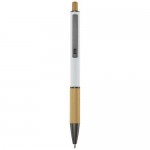Obrázek Bílé kuličkové pero - recykl. hliník/bambus, ČN