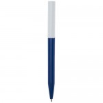 Obrázek Tm. modré kuličkové pero, bílý klip, rec. plast, MN