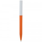 Obrázek Oranžové kuličkové pero, bílý klip, rec. plast, ČN