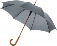 Obrázek Šedý automatický deštník s dřevěnou rukojetí