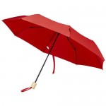 Obrázek Skládací rPET větru odolný deštník, červený
