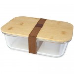 Obrázek Skleněná obědová krabička s bambusovým víčkem 