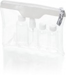 Obrázek Transparentní palubní toaletní taška - bílý zip