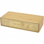 Obrázek Bambusová bezdrátová nabíječka s hodinami