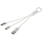 Obrázek Stříbrný nabíjecí kabel 4v1 s klíčenkou,rec.hliník