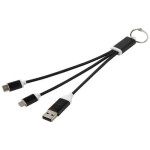 Obrázek Černý nabíjecí kabel 4v1 s klíčenkou, rec.hliník
