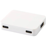 Obrázek Bílý 4portový USB hub/výstup USB-A+Typ-C/duál.vstup