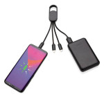 Obrázek Nabíjecí černý kabel 4 v 1 s karabinou