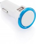Obrázek Bílo-modrá autonabíječka s USB duálním výstupem