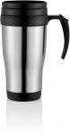 Obrázek Stříbrno-černý termohrnek 350 ml s víčkem a ouškem