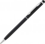 Obrázek Černé tenké kovové kuličkové pero se stylusem