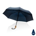Obrázek Modrý deštník rPET, zcela automat., bambus. rukojeť