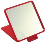 Obrázek Transparentní červené plastové kosmetické zrcátko