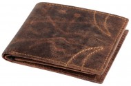 Obrázek Pánská peněženka z matné hnědé kůže s prošitím