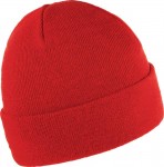 Obrázek Zimní dvojvrstvá akrylová pletená čepice s lemem červená