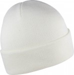Obrázek Zimní dvojvrstvá akrylová pletená čepice s lemem bílá
