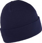 Obrázek Zimní dvojvrstvá akrylová pletená čepice s lemem tm. modrá
