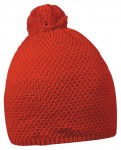 Obrázek Akrylová pletená zimní čepice červená s bambulí 