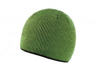Obrázek Černá pletená zimní čepice se zelenými pruhy
