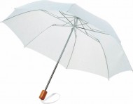 Obrázek Bílý skládací deštník, rovná  rukojeť